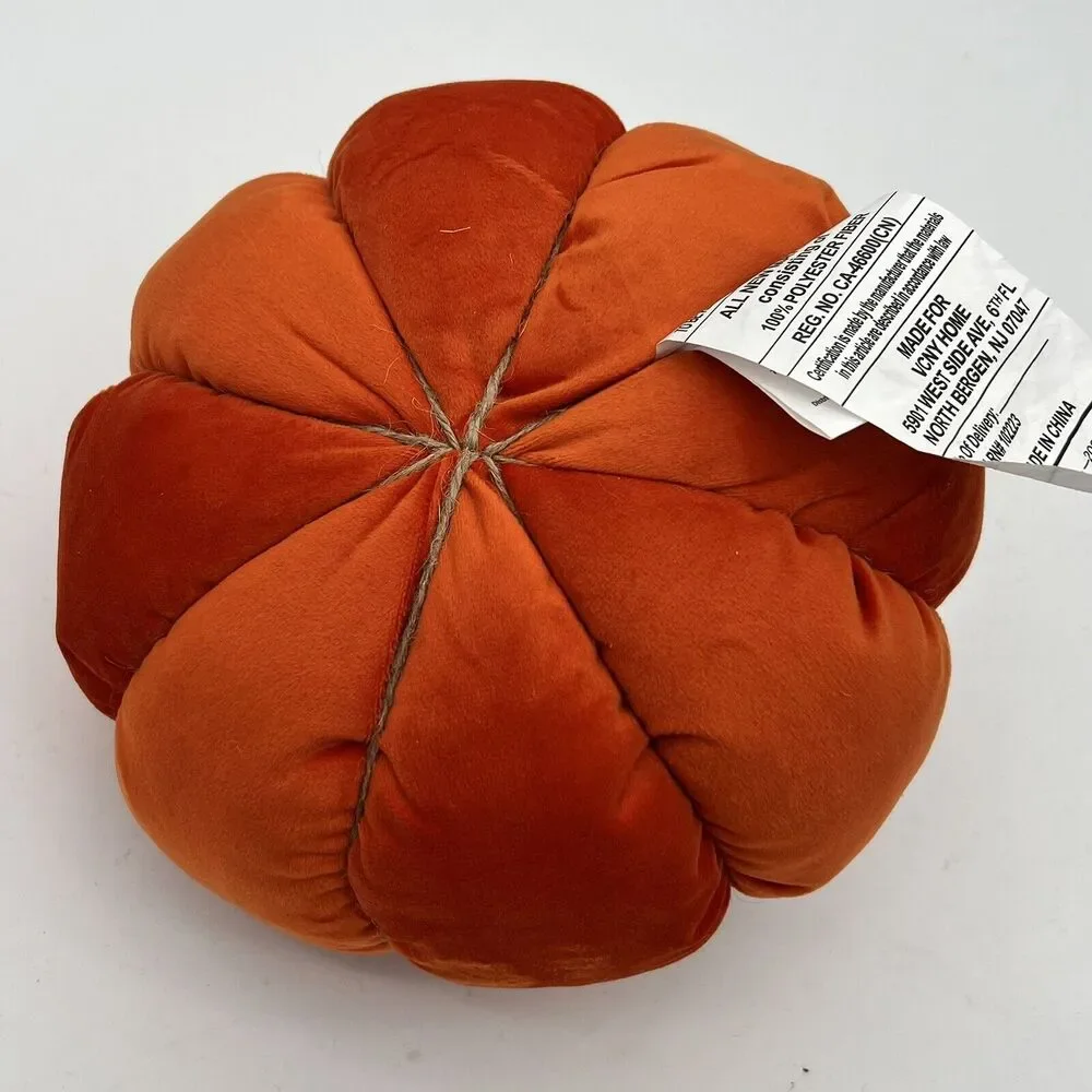 Rust Velvet Pumpkin Shaped Decorative Pillow Way To celebrate, Size 6”X 9” Decor
